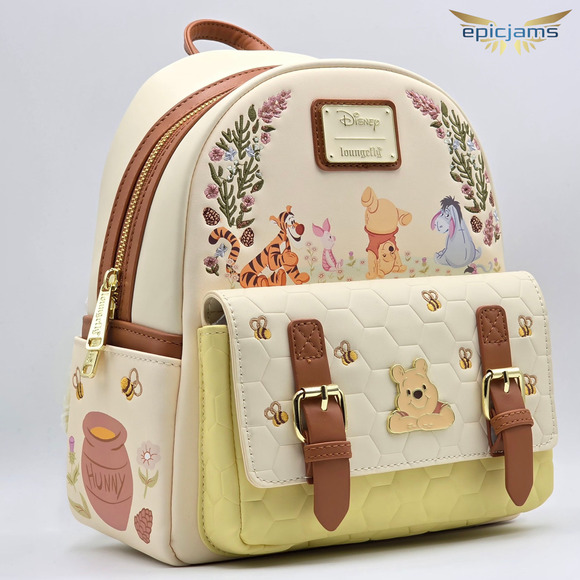 Loungefly Disney Winnie The Pooh Floral Pooh Bear & Friends Mini Backpack New - Picture 2 of 6